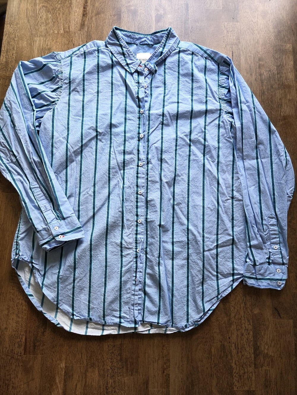 Moment Amsterdam 100% Cotton Bold Vertical Stripe Button-Up Shirt